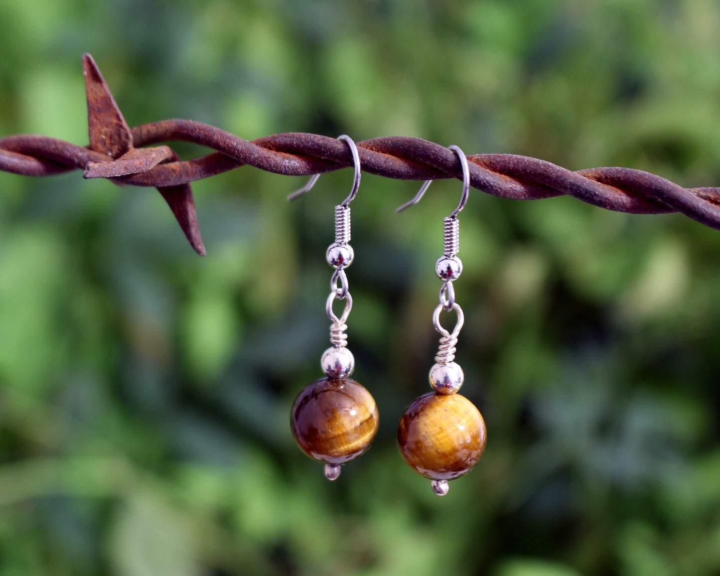 Sterling Silver Tiger's Eye Earrings