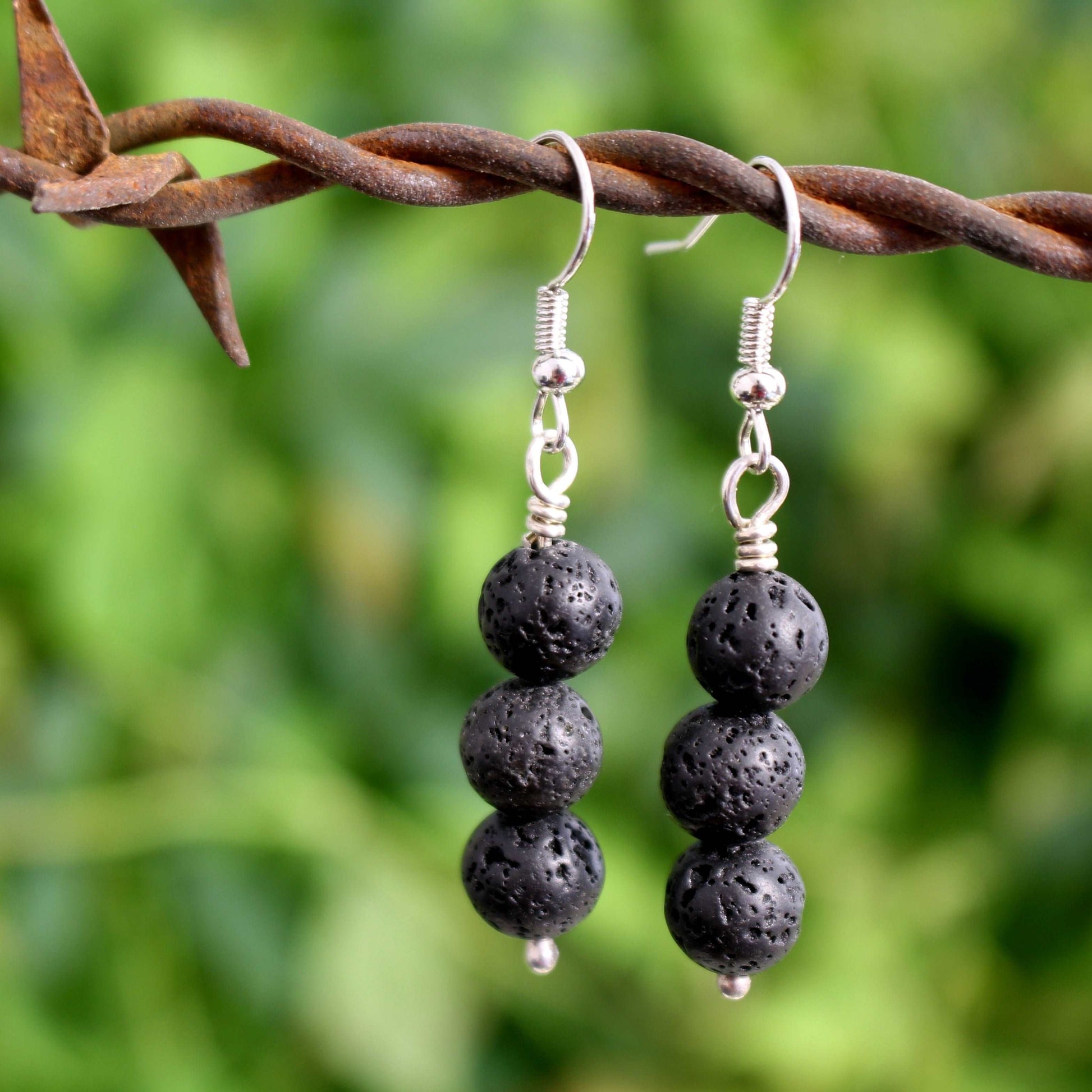 Lava Rock Bead Earrings