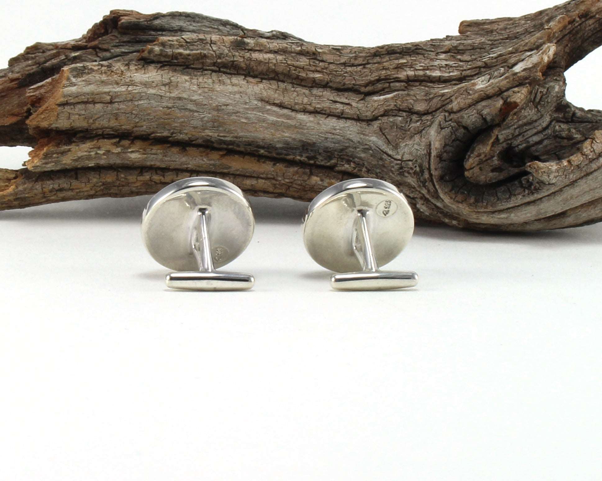 925 Sterling Silver Cuff Links with Black Onyx