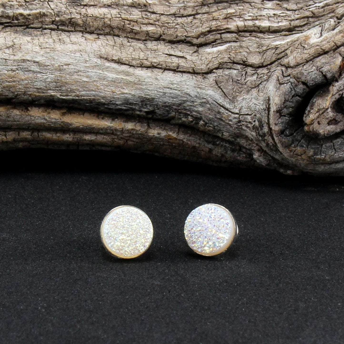 Druzy Stud Earrings in .925 Sterling Silver