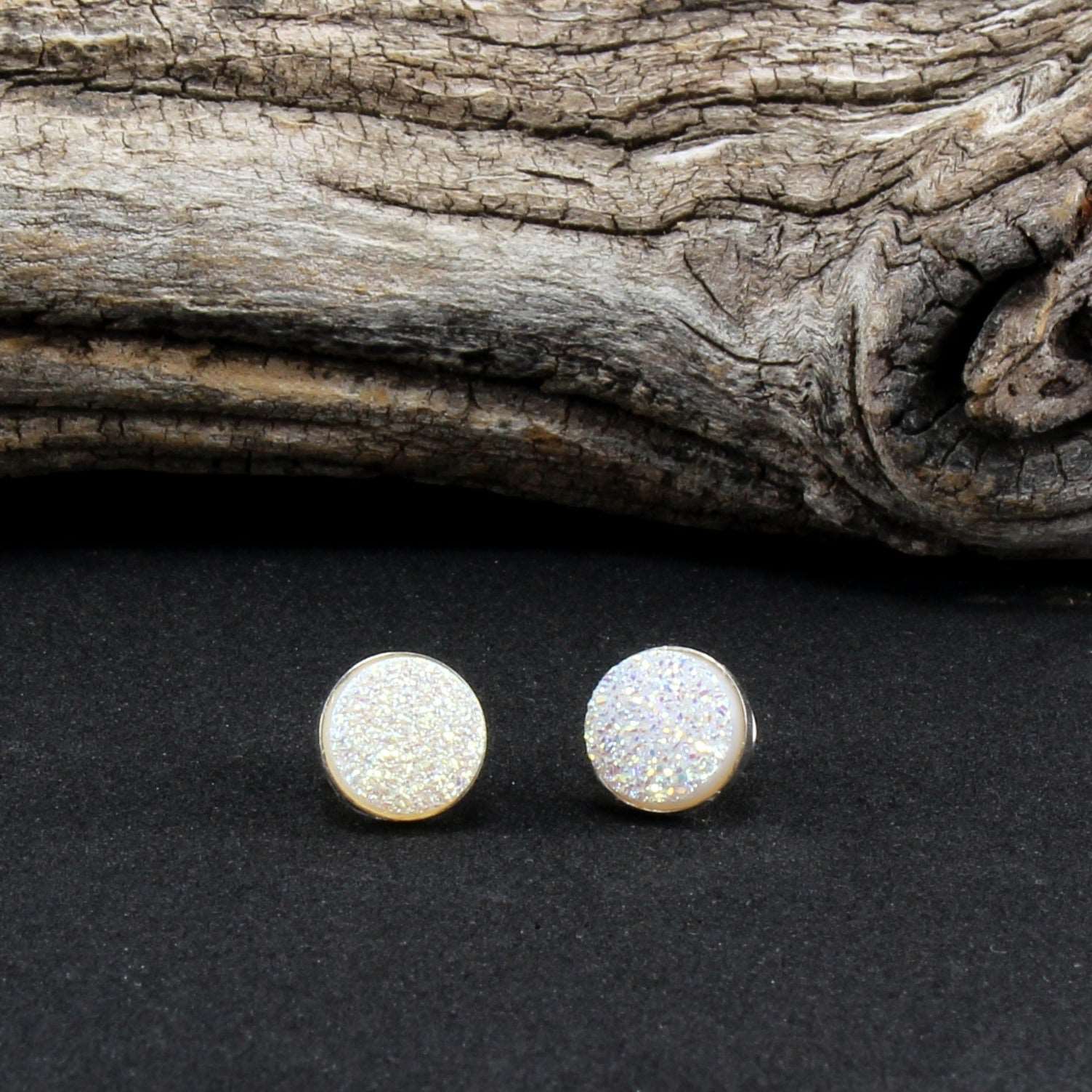 Druzy Stud Earrings in .925 Sterling Silver