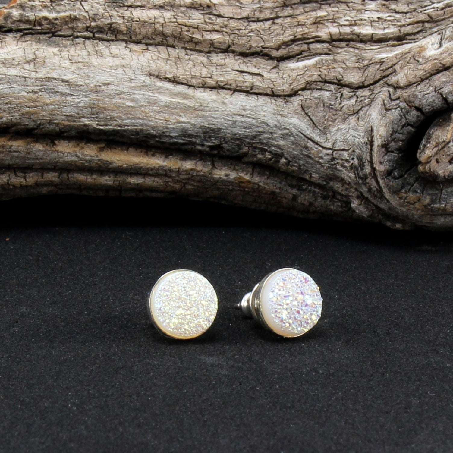 Druzy Stud Earrings in .925 Sterling Silver