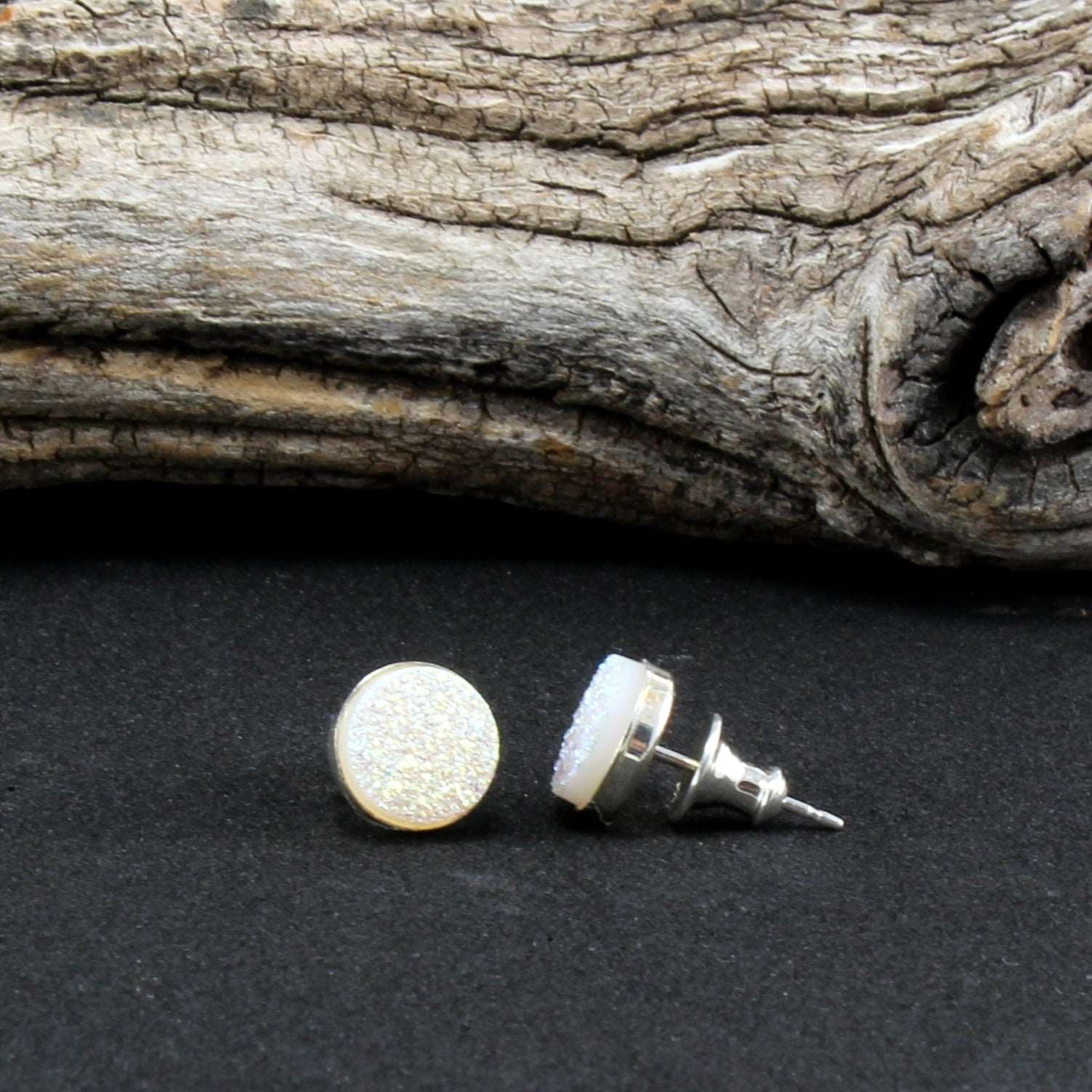 Druzy Stud Earrings in .925 Sterling Silver