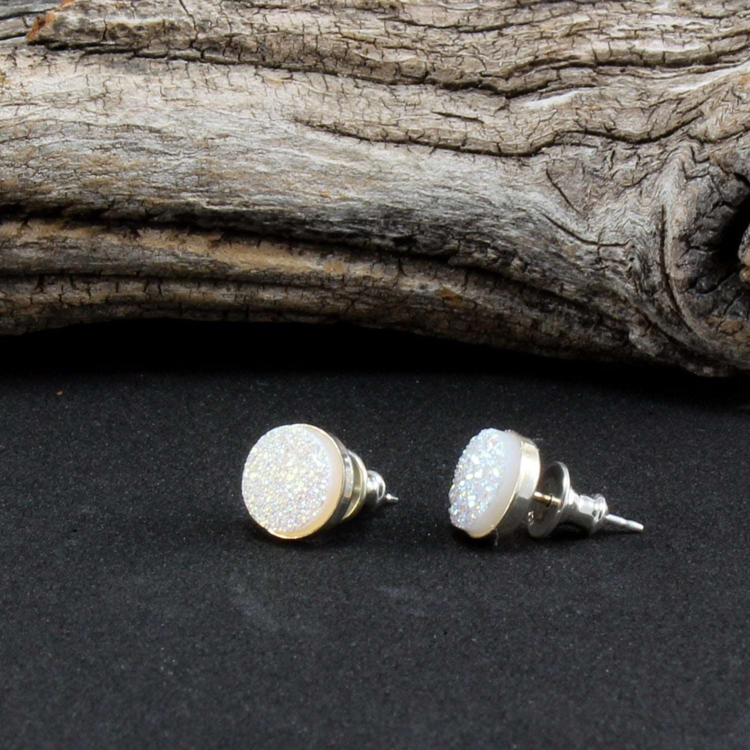 Druzy Stud Earrings in .925 Sterling Silver