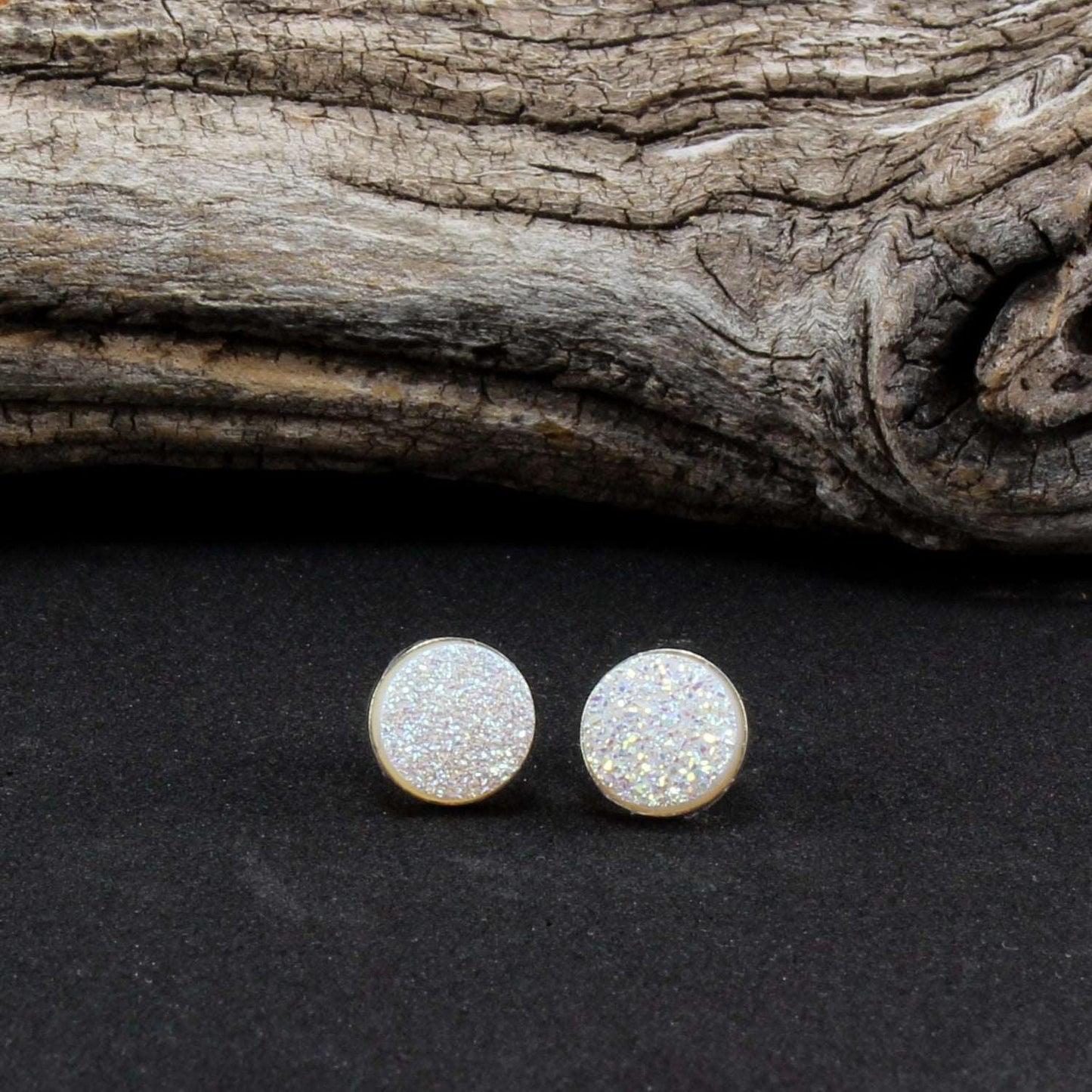 Druzy Stud Earrings in .925 Sterling Silver