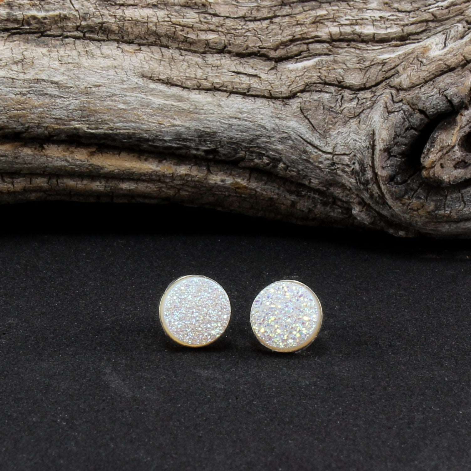Druzy Stud Earrings in .925 Sterling Silver