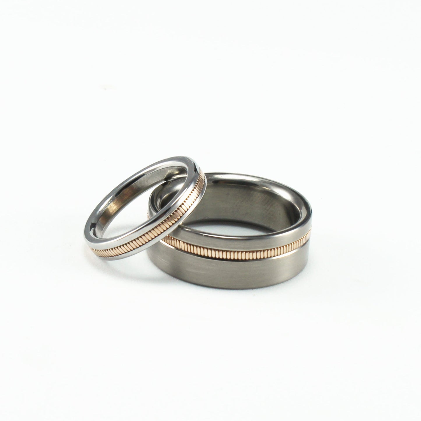 Guitar String Wedding Band Set, Music Jewelry