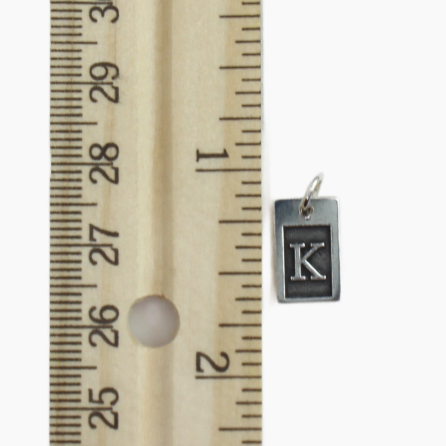 Initial Rectangle Necklace in Sterling Silver