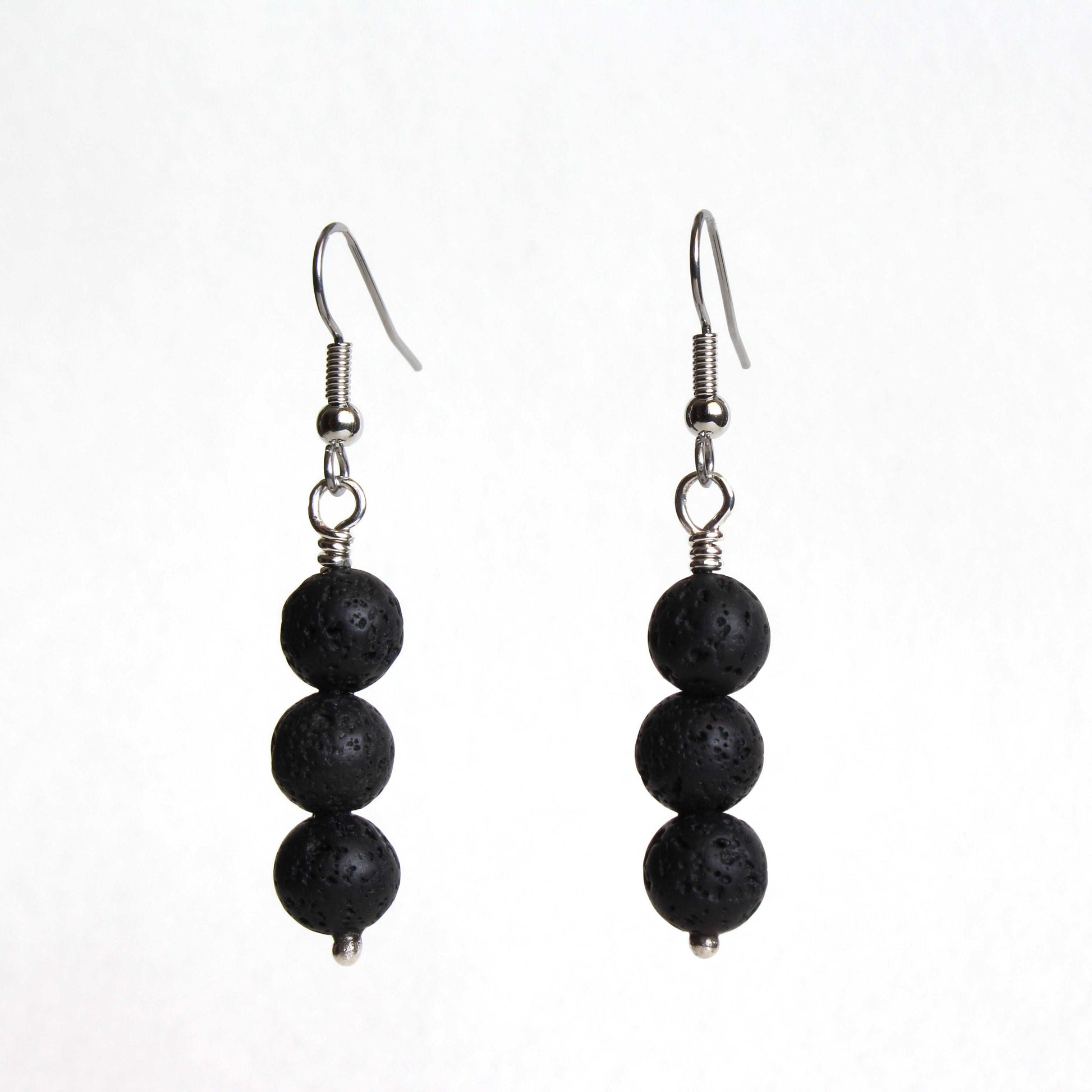 Lava Rock Bead Earrings