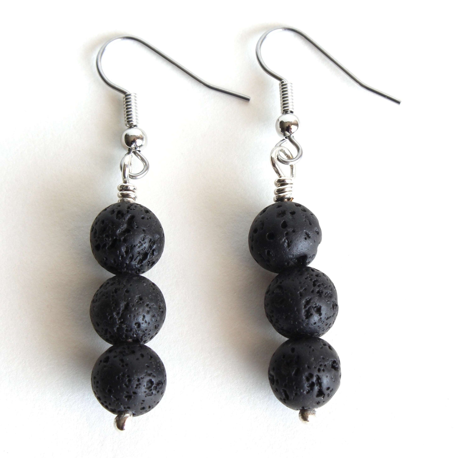 Lava Rock Bead Earrings