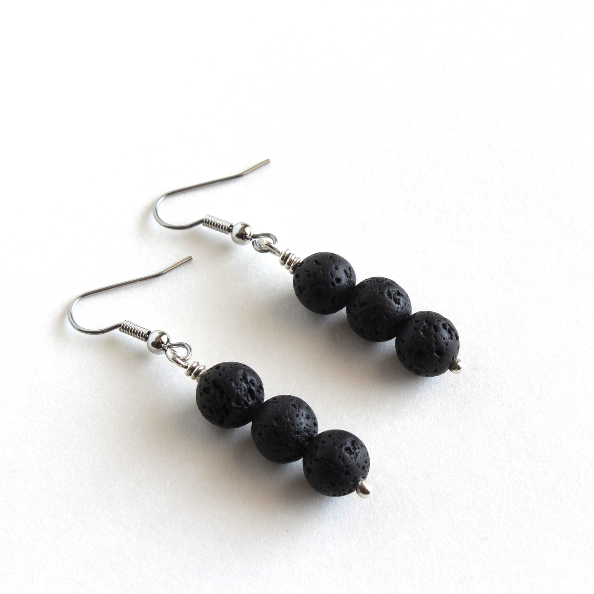 Lava Rock Bead Earrings