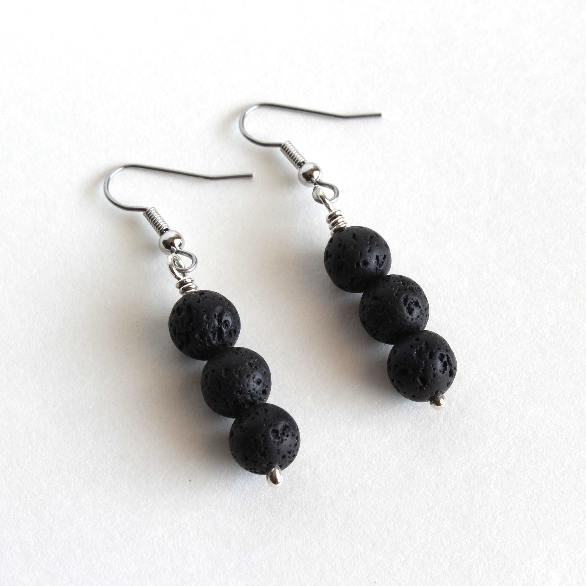 Lava Rock Bead Earrings