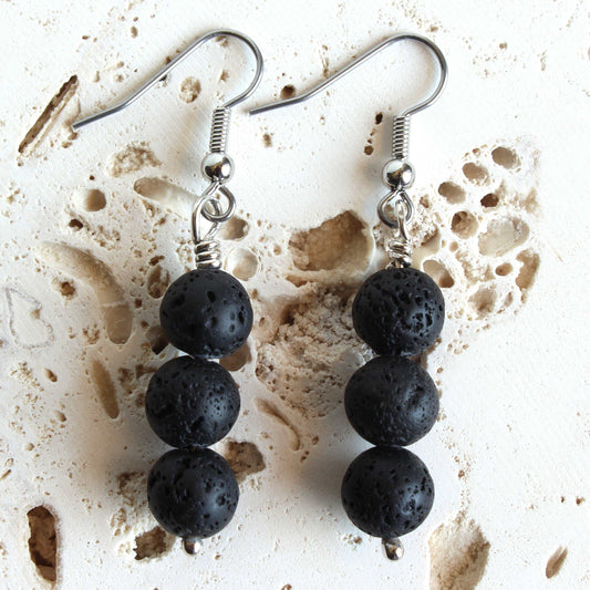 Lava Rock Bead Earrings