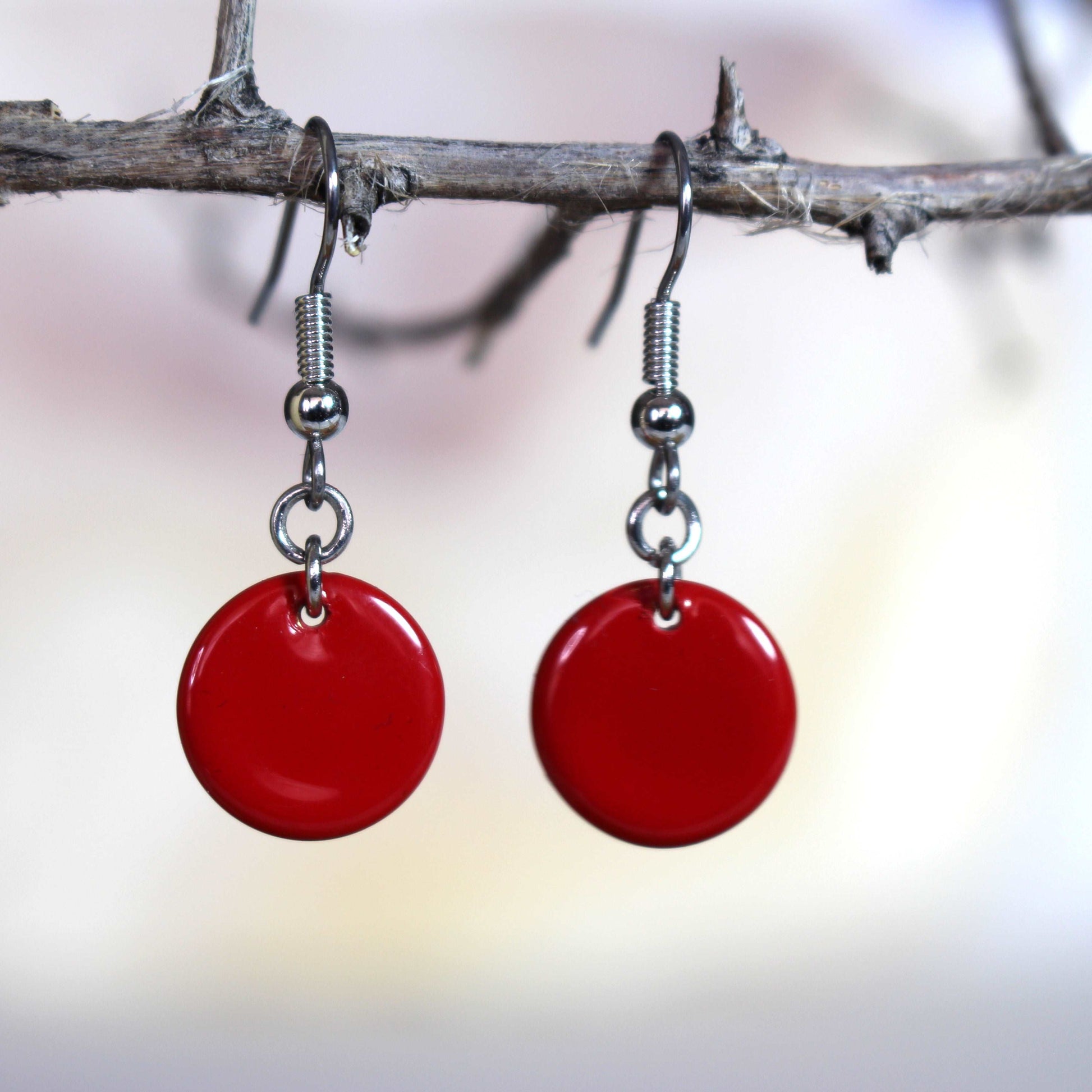 Colorful Disc Earrings in a choice of colors