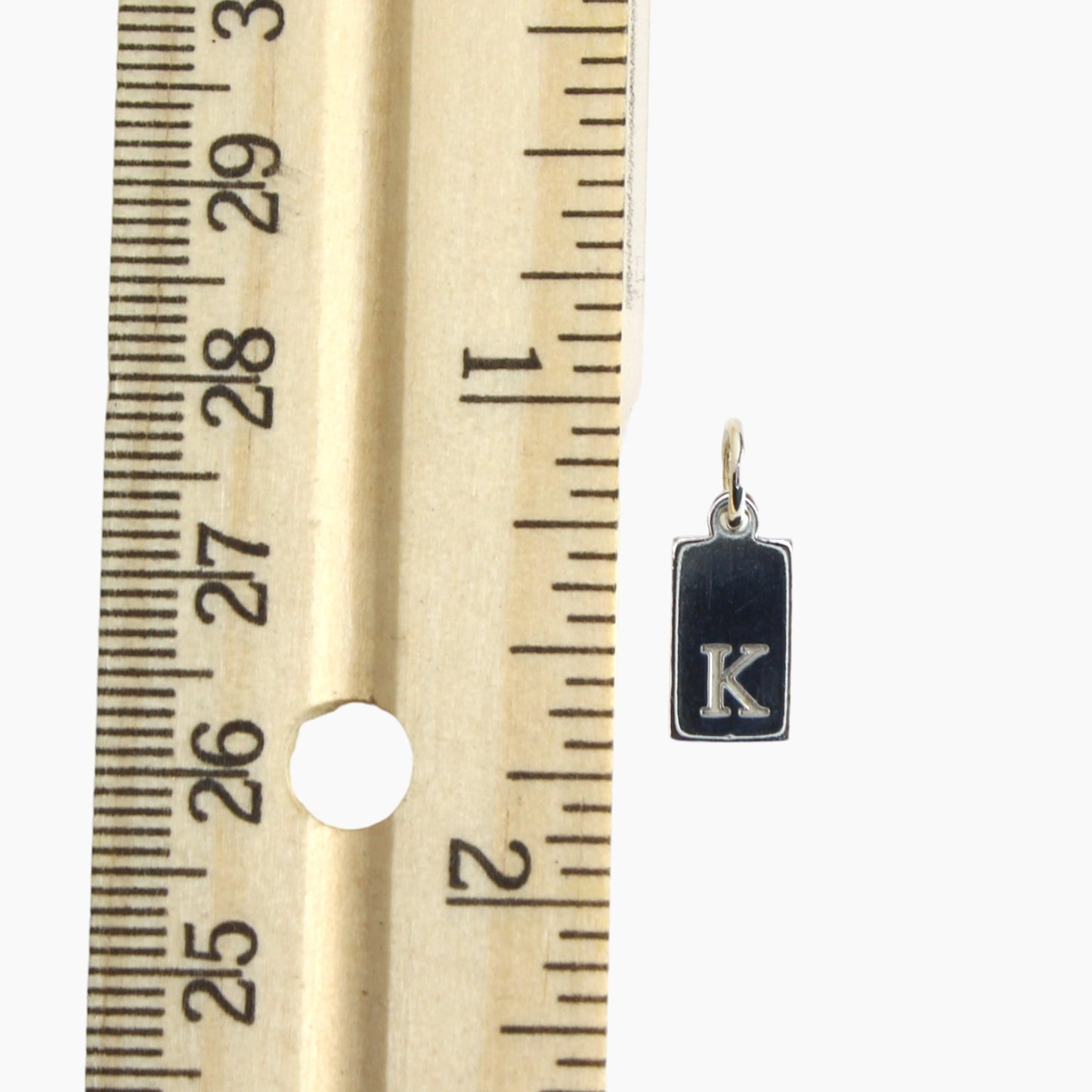 Small Initial Rectangle Necklace in Sterling Silver