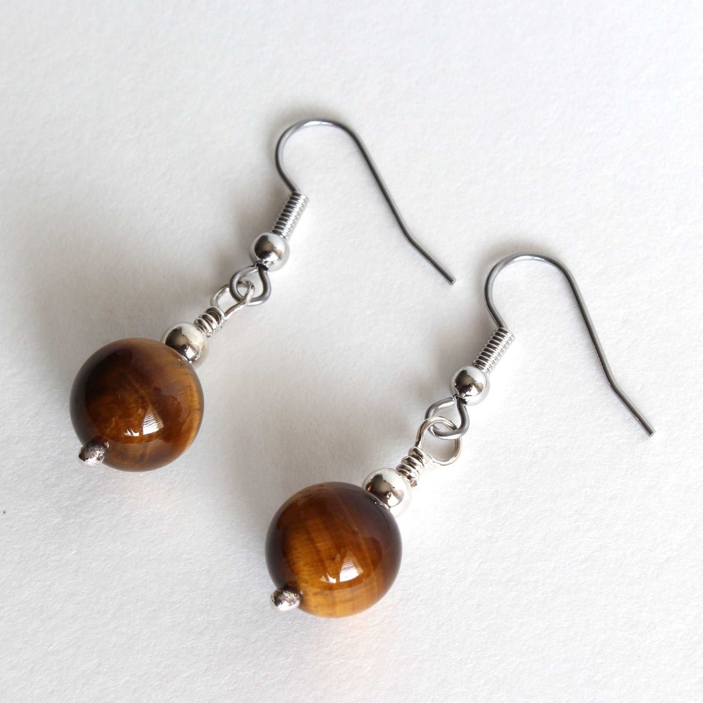 Sterling Silver Tiger's Eye Earrings