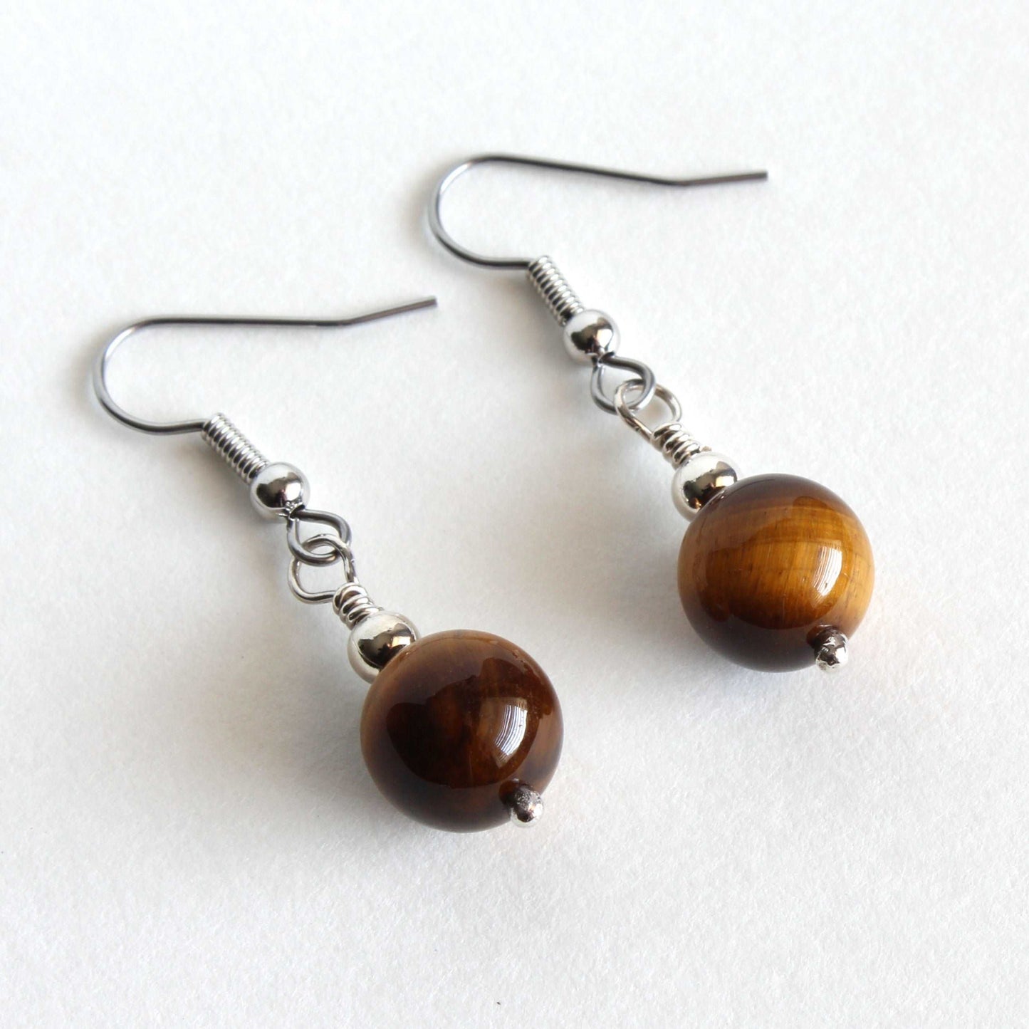 Sterling Silver Tiger's Eye Earrings