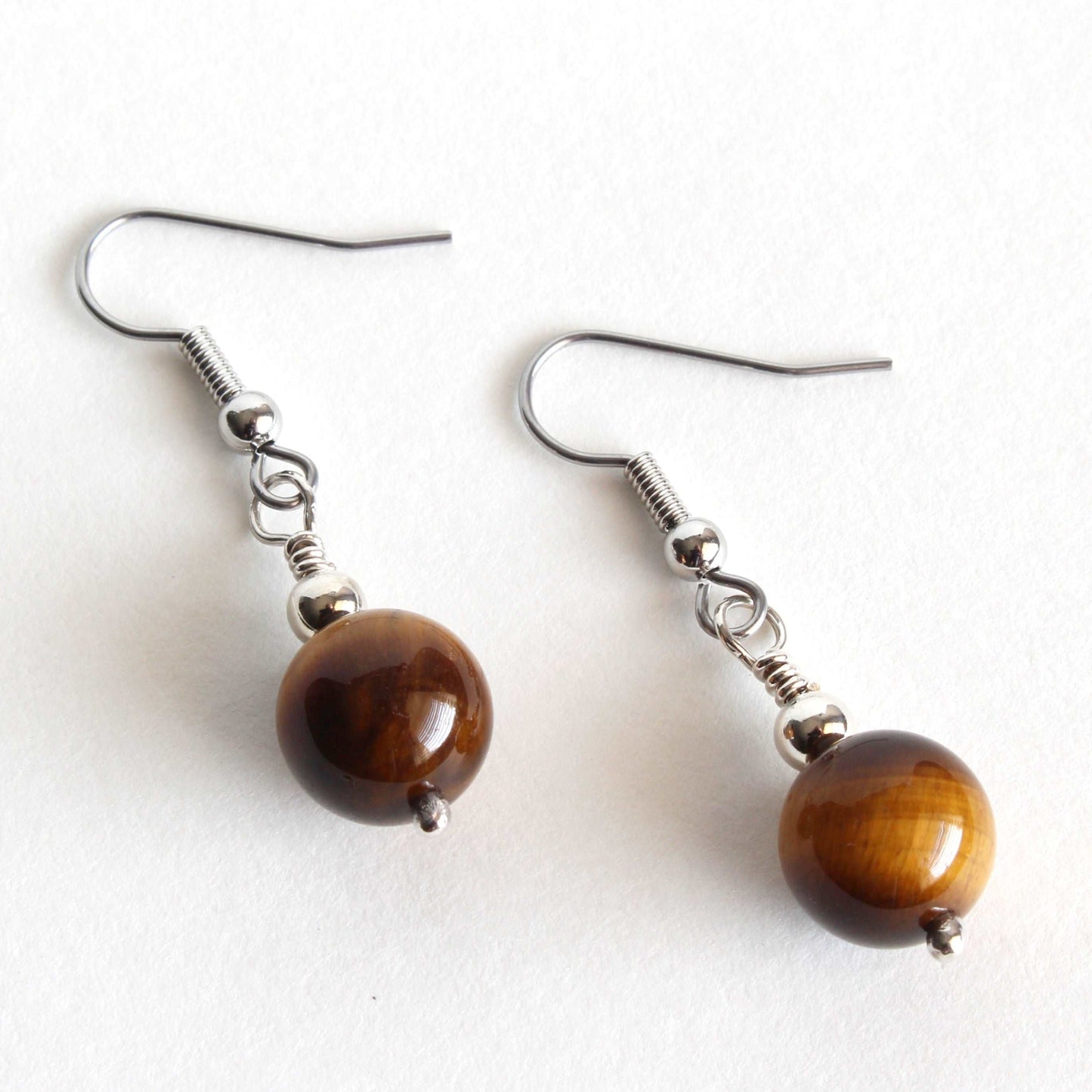 Sterling Silver Tiger's Eye Earrings