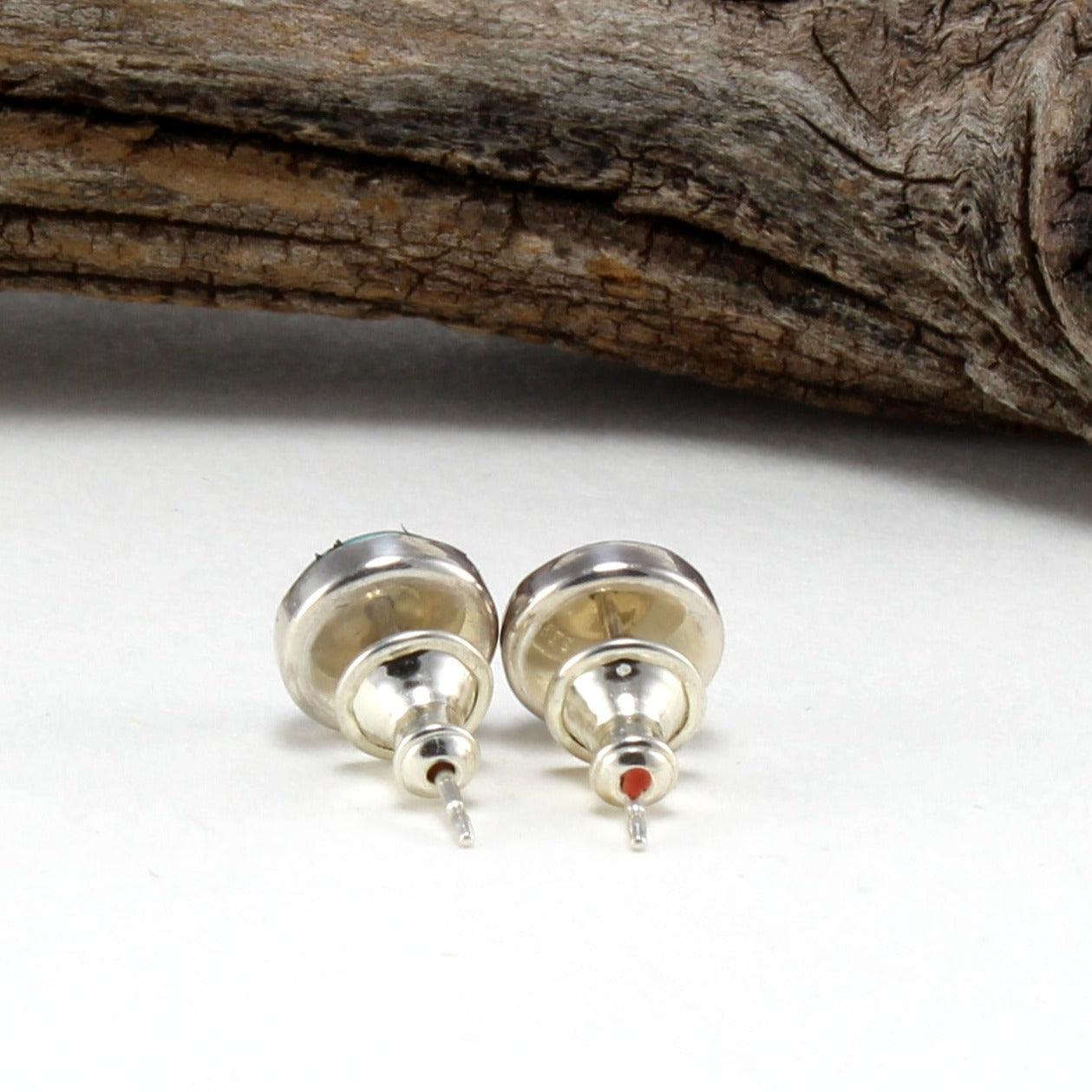 Chrysocolla Stud Earrings in .925 Sterling Silver
