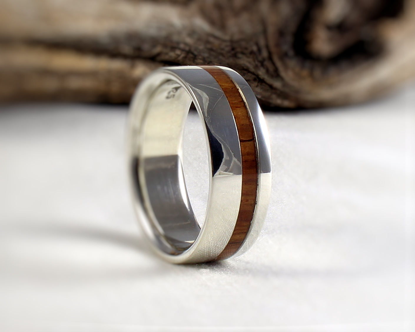 Sterling Silver Ring with Rosewood