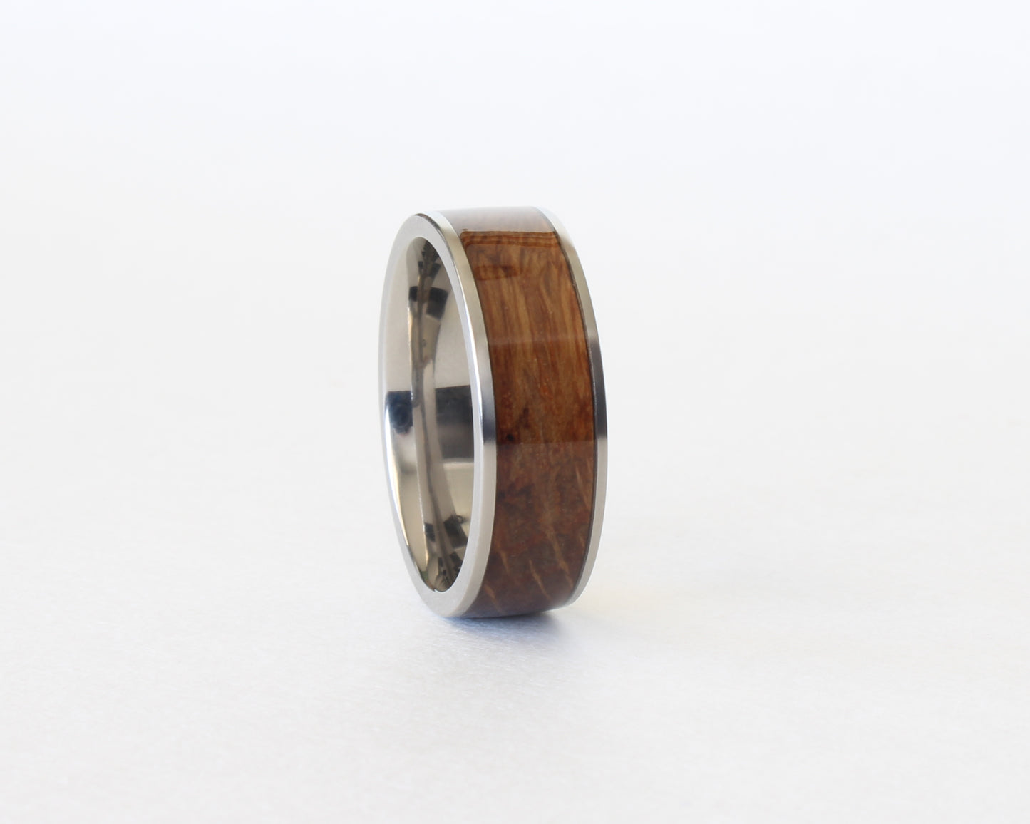 Bourbon Barrel Oak Wood and Titanium Band
