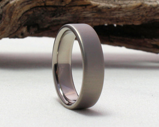 Titanium Wedding Band, Titanium Ring, Classic Wedding Band Satin Finish