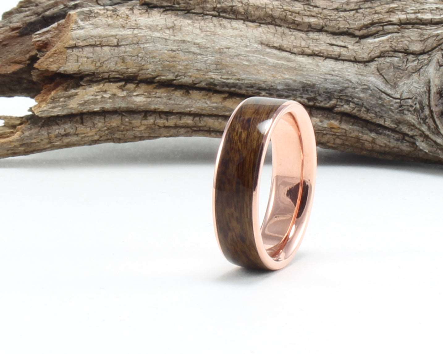 14K Rose Gold with Rosewood Inlay