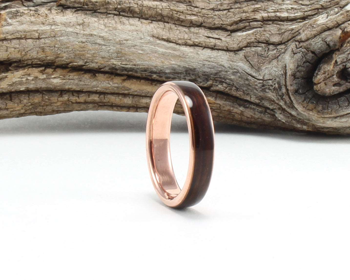 14K Rose Gold with Rosewood Inlay