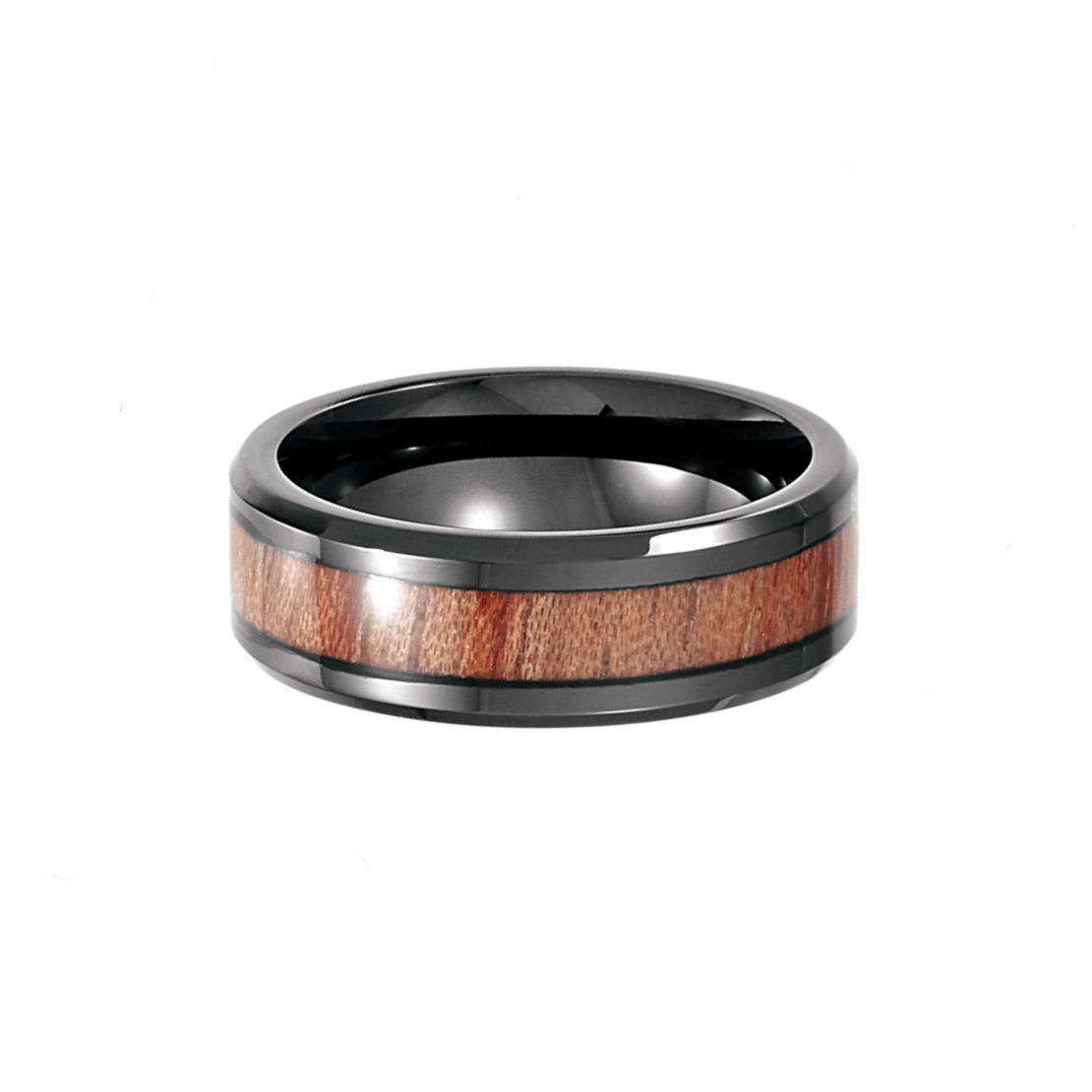 Black Cobalt Ring with Rosewood Inlay
