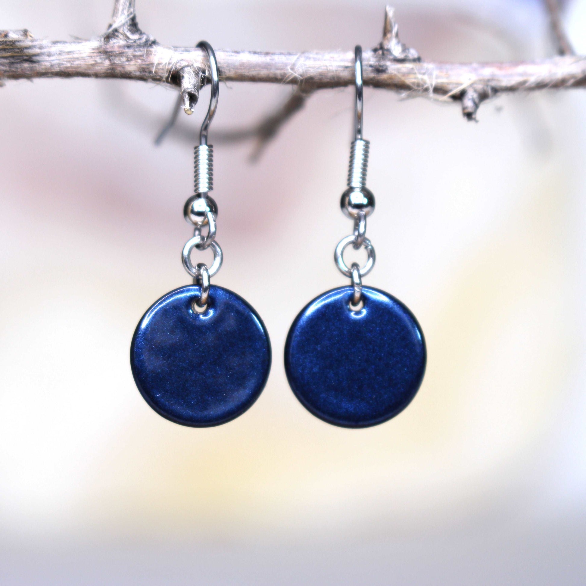 Colorful Disc Earrings in a choice of colors - Blue