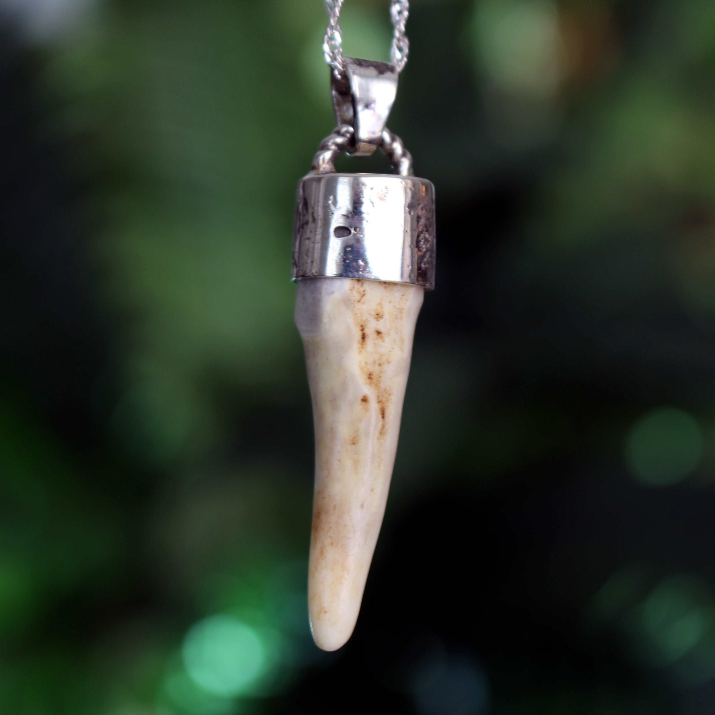 Deer Antler Necklace in 925 Sterling Silver