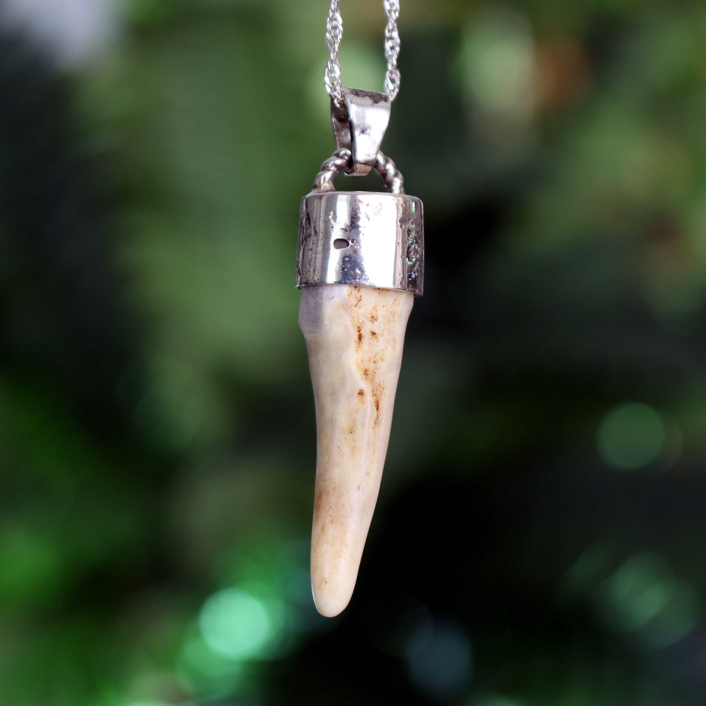 Deer Antler Necklace in 925 Sterling Silver