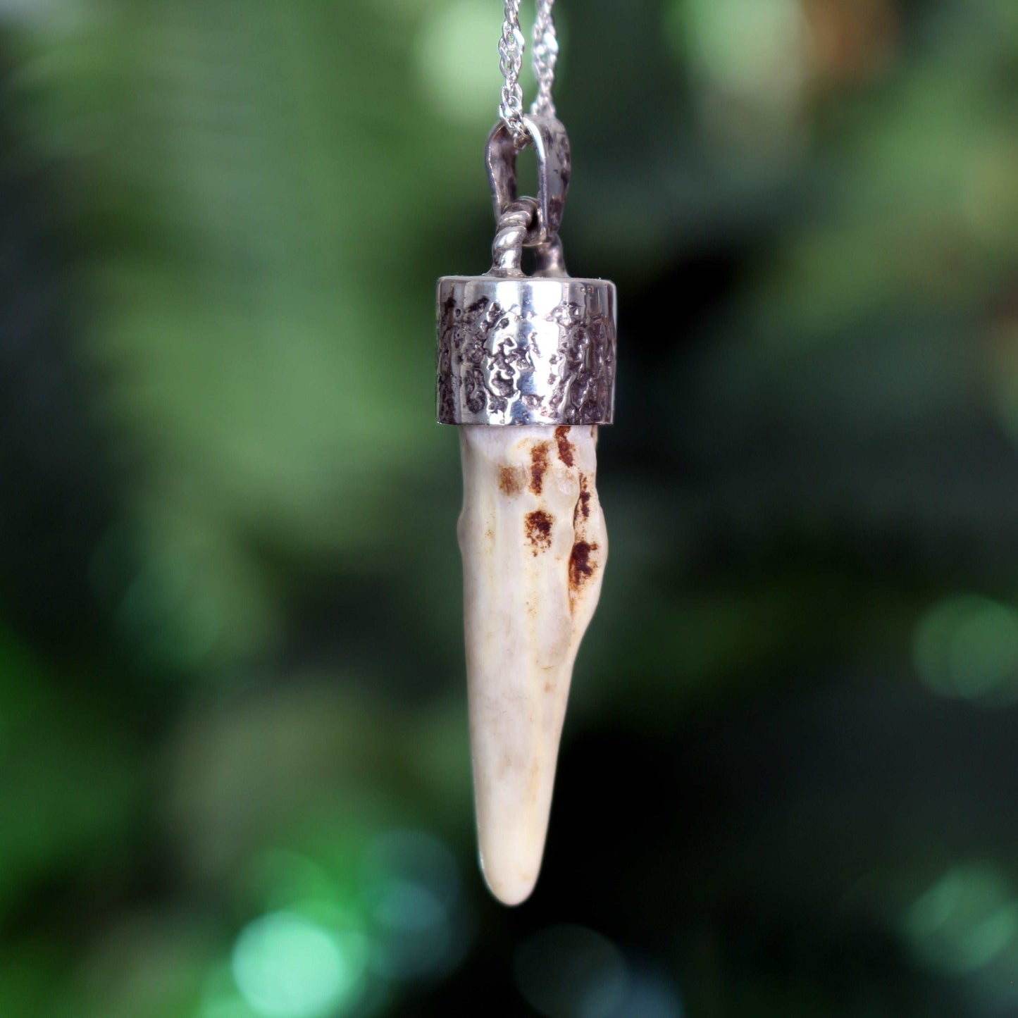 Deer Antler Necklace in 925 Sterling Silver