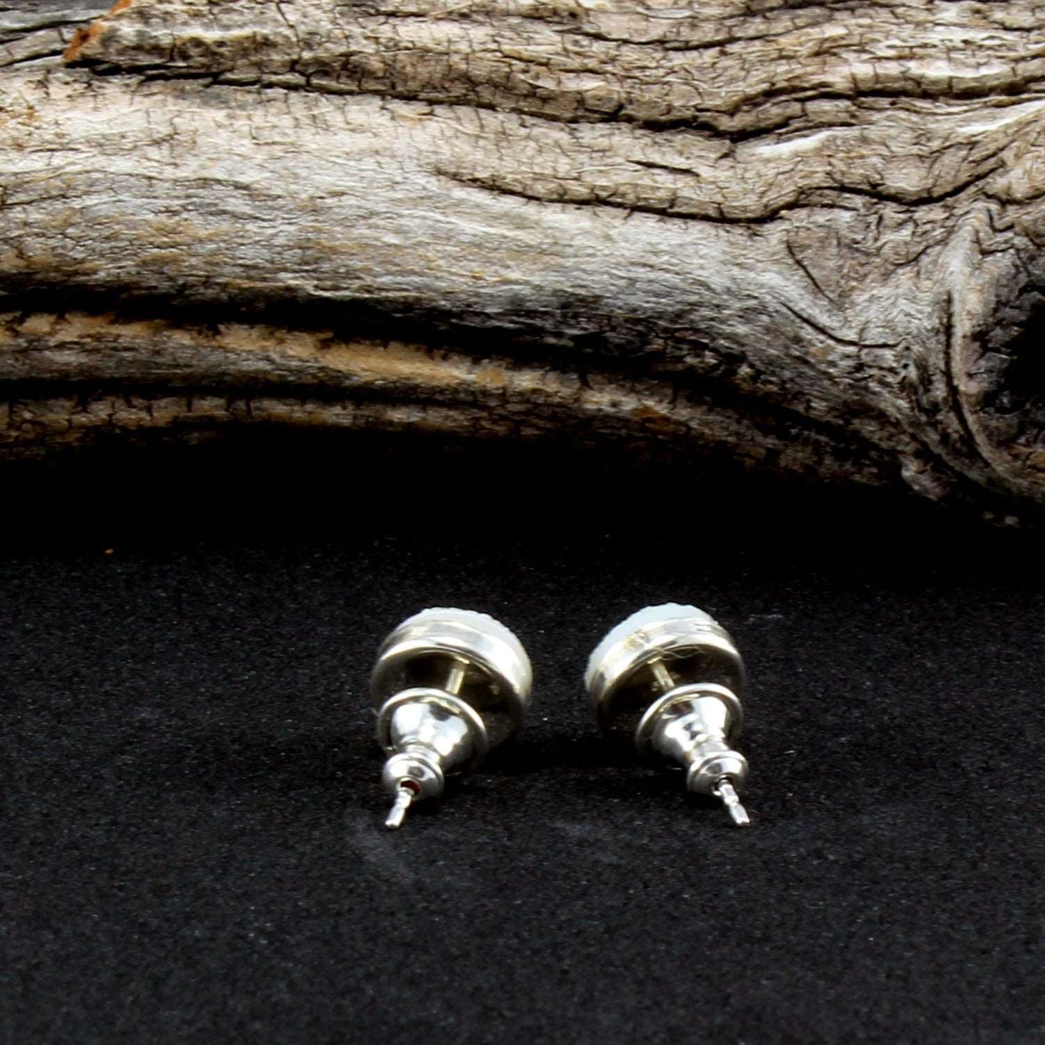 Druzy Stud Earrings in .925 Sterling Silver
