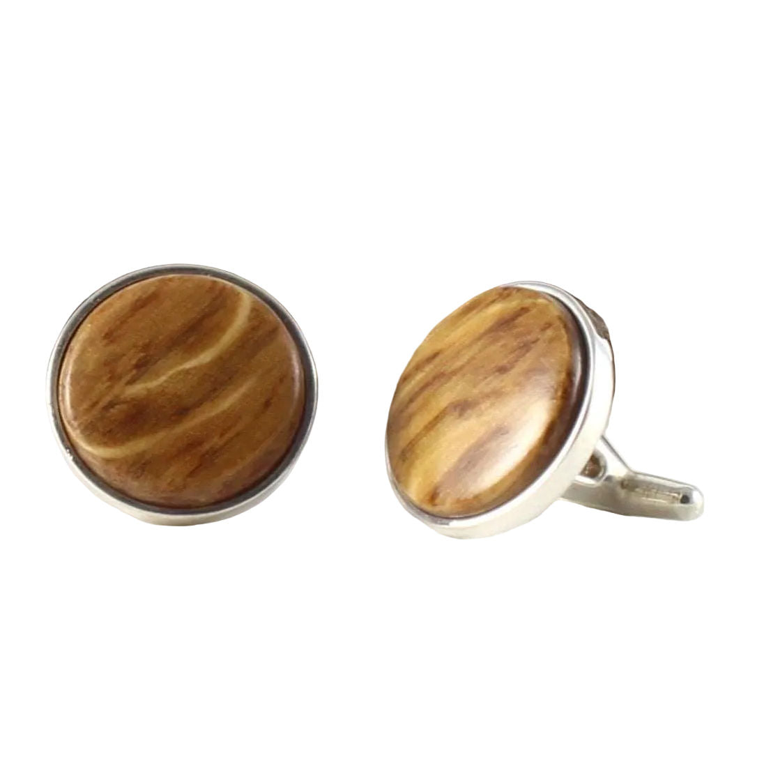 Bourbon Whiskey and Sterling Silver Cufflinks on a white background