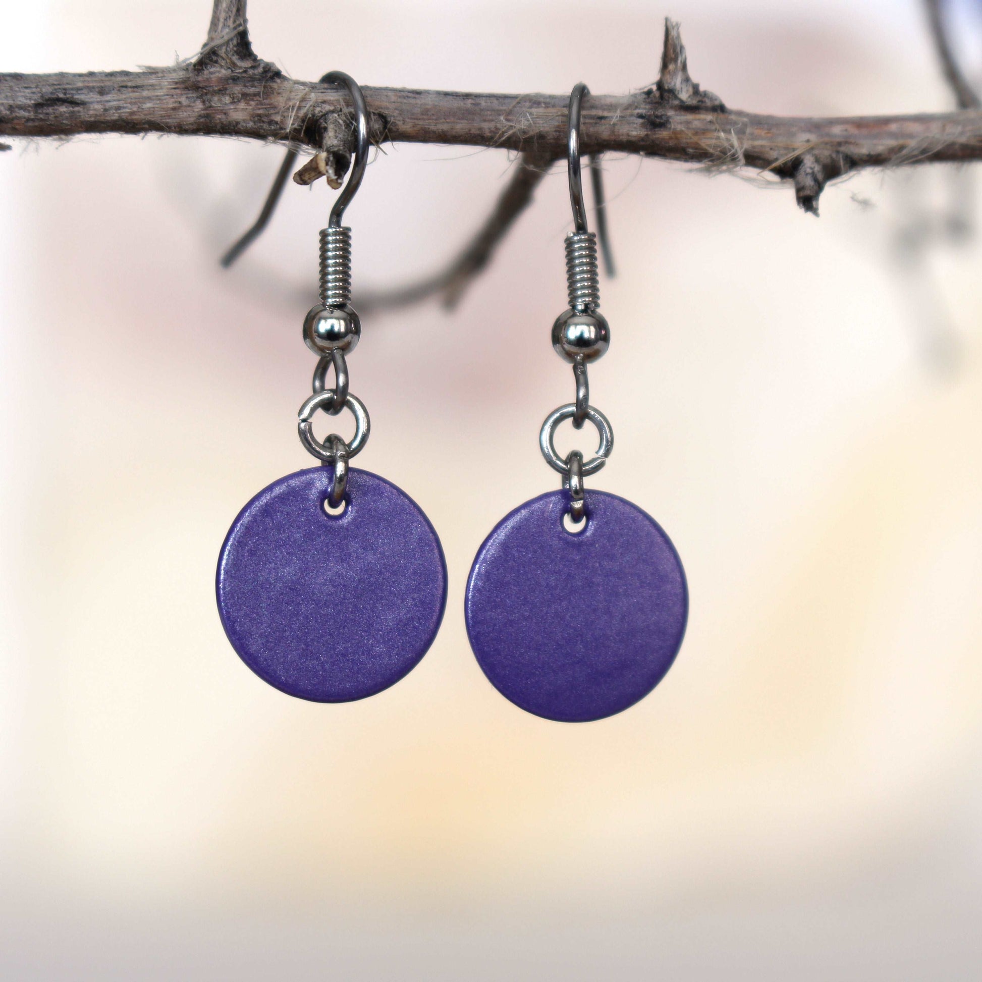 Colorful Disc Earrings in a choice of colors
