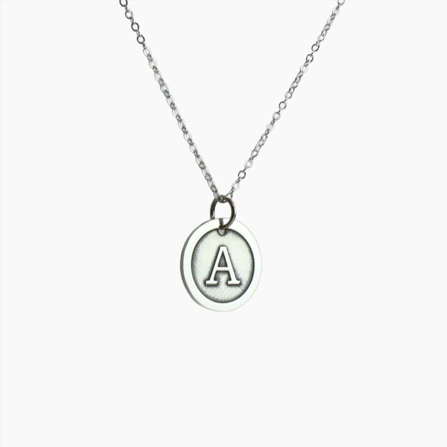 Initial Disc Necklace in Sterling Silver