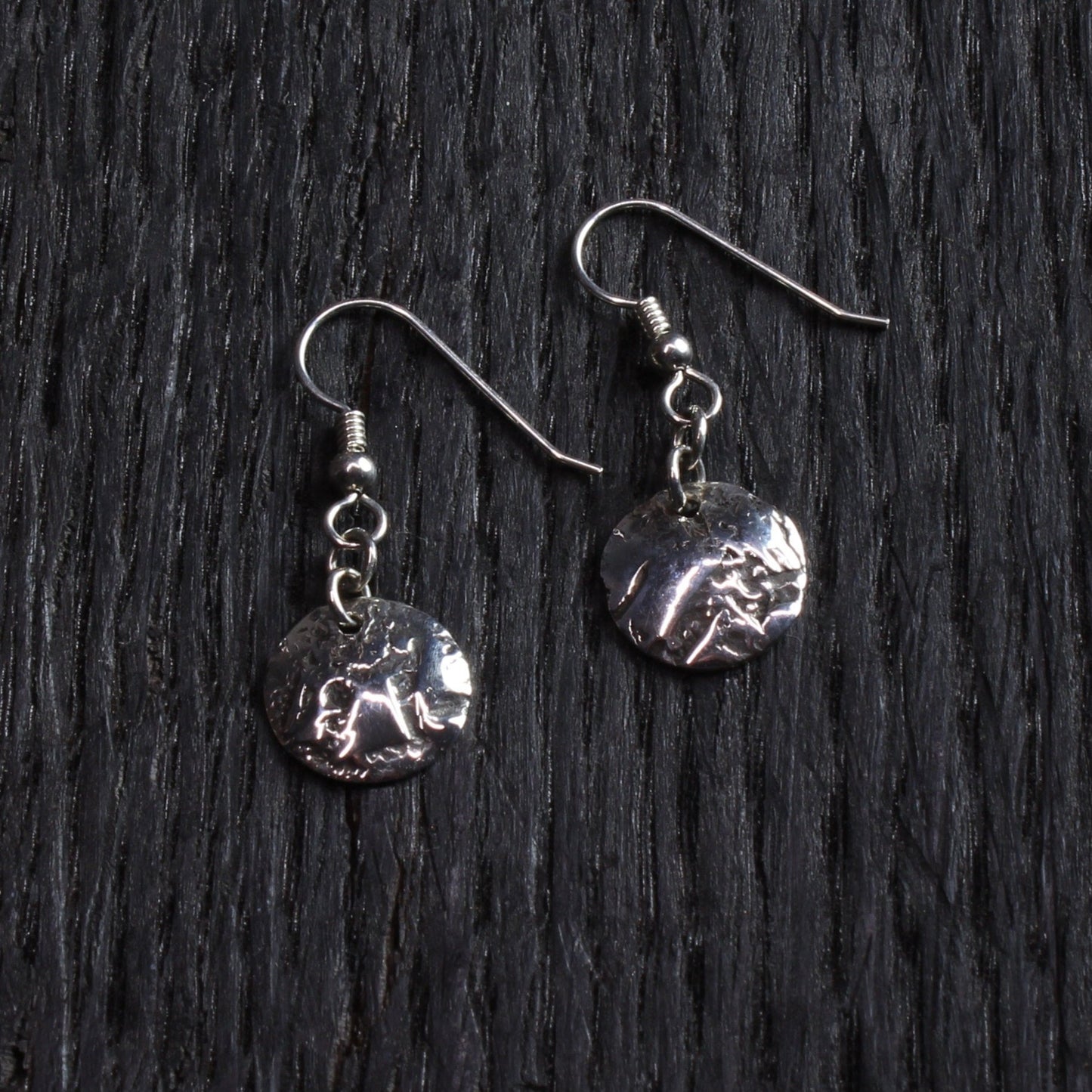 Sterling Silver Textured Disc Earrings