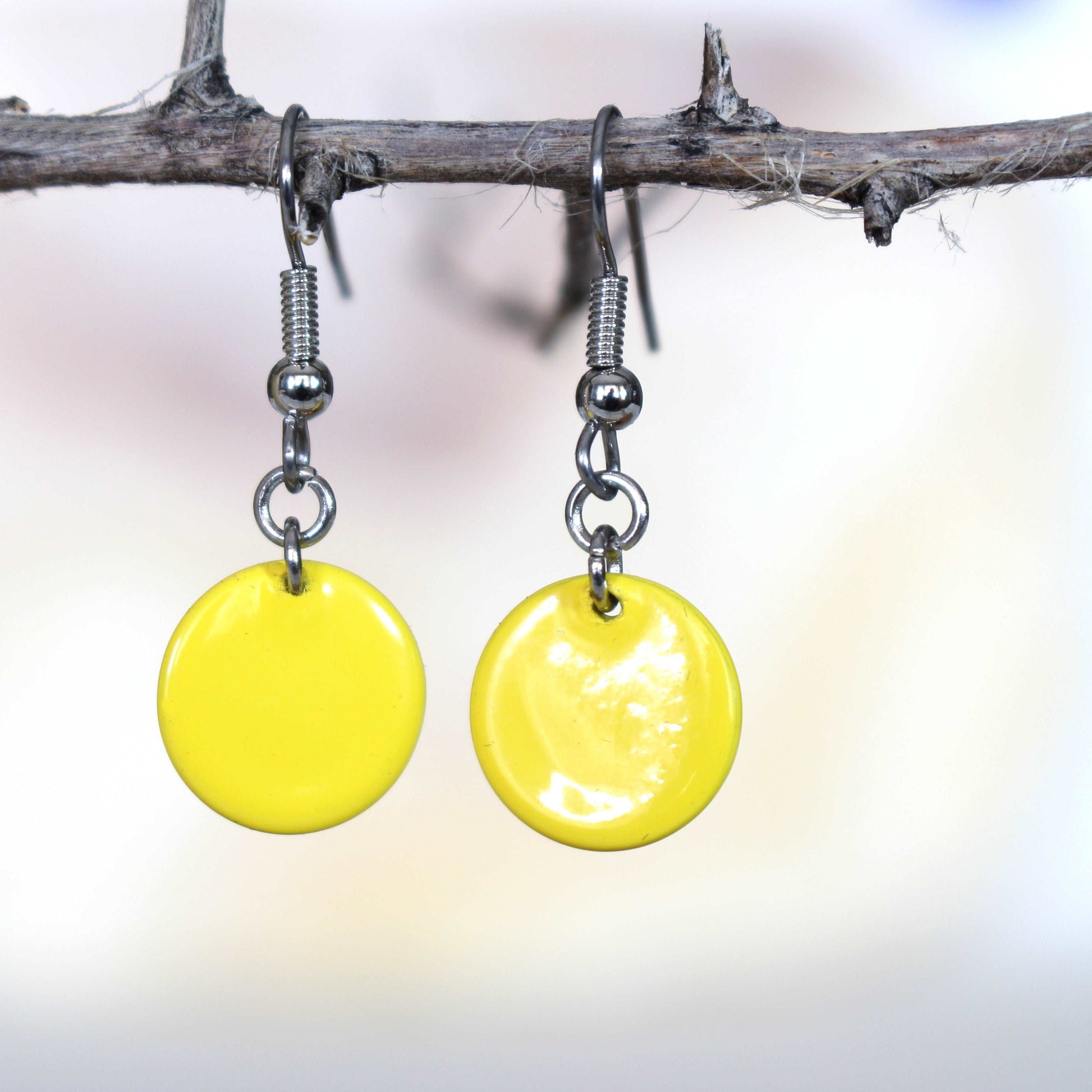 Colorful Disc Earrings in a choice of colors