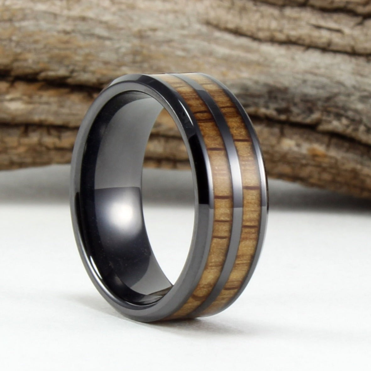 Black Ceramic Whiskey Barrel Ring