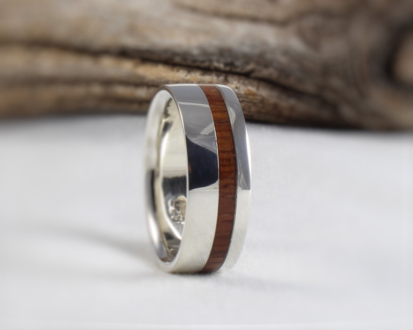 Sterling Silver Ring with Rosewood