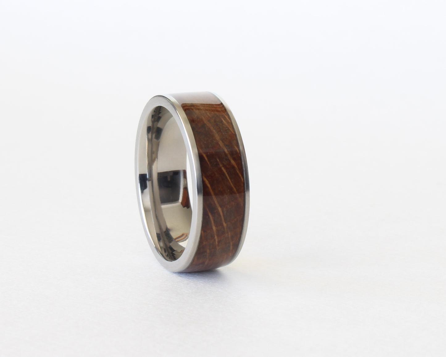 Bourbon Barrel Oak Wood and Titanium Band