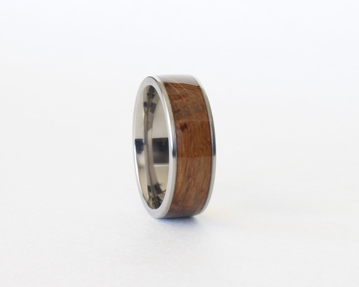 Bourbon Barrel Oak Wood and Titanium Band