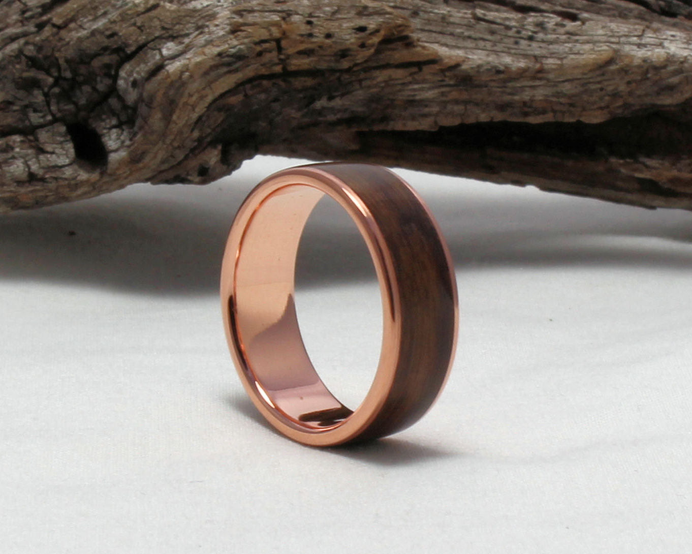 Copper Ring with Rosewood Inlay