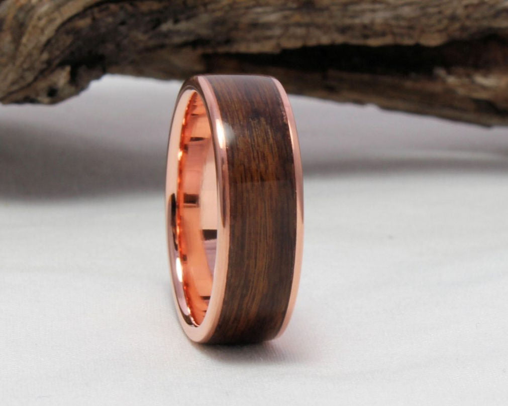 Copper Ring with Rosewood Inlay